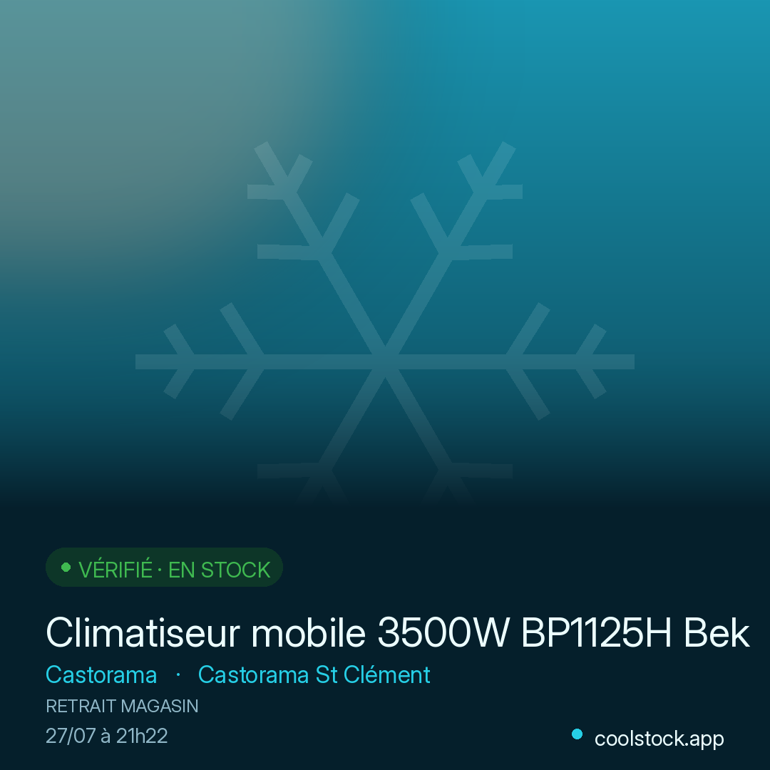 Climatiseur mobile 3500W BP1125H Beko