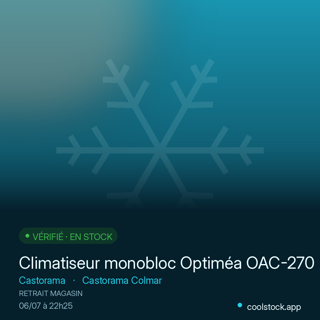 Climatiseur monobloc Optiméa OAC-270SD1 2100W