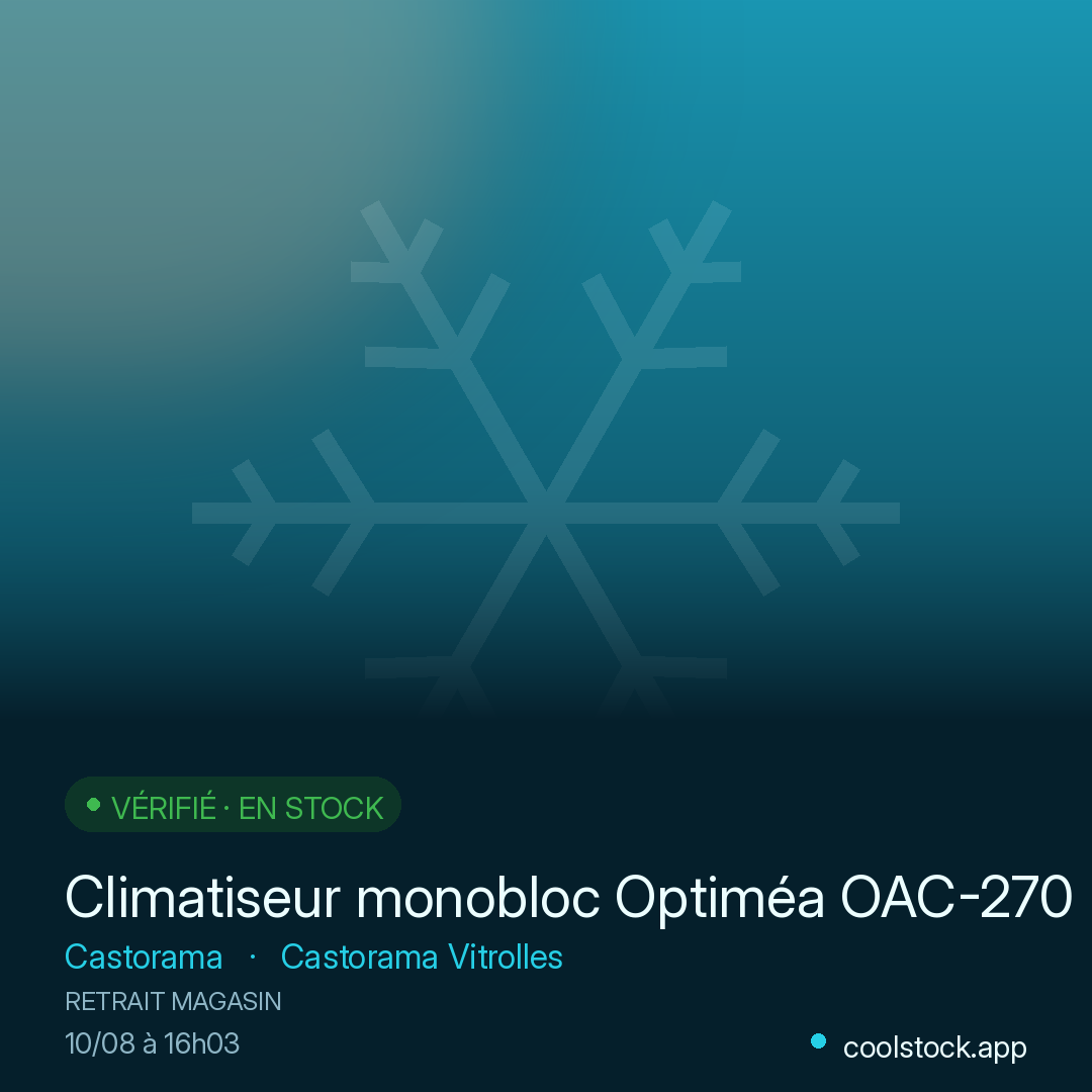 Climatiseur monobloc Optiméa OAC-270SD1 2100W