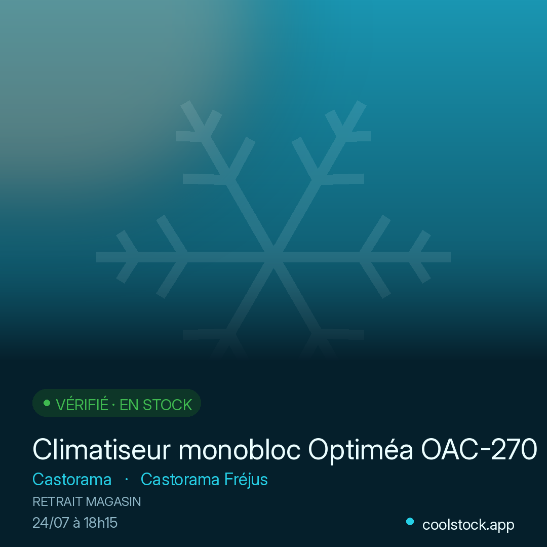 Climatiseur monobloc Optiméa OAC-270SD1 2100W