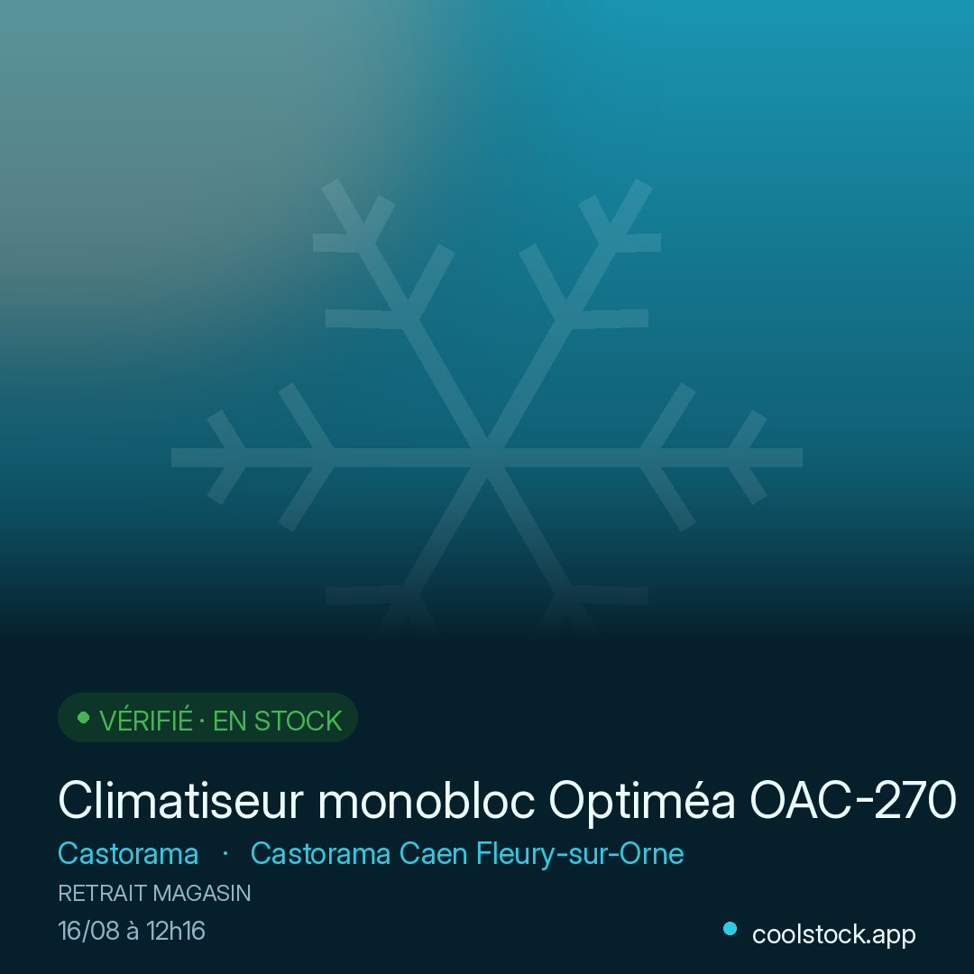 Climatiseur monobloc Optiméa OAC-270SD1 2100W